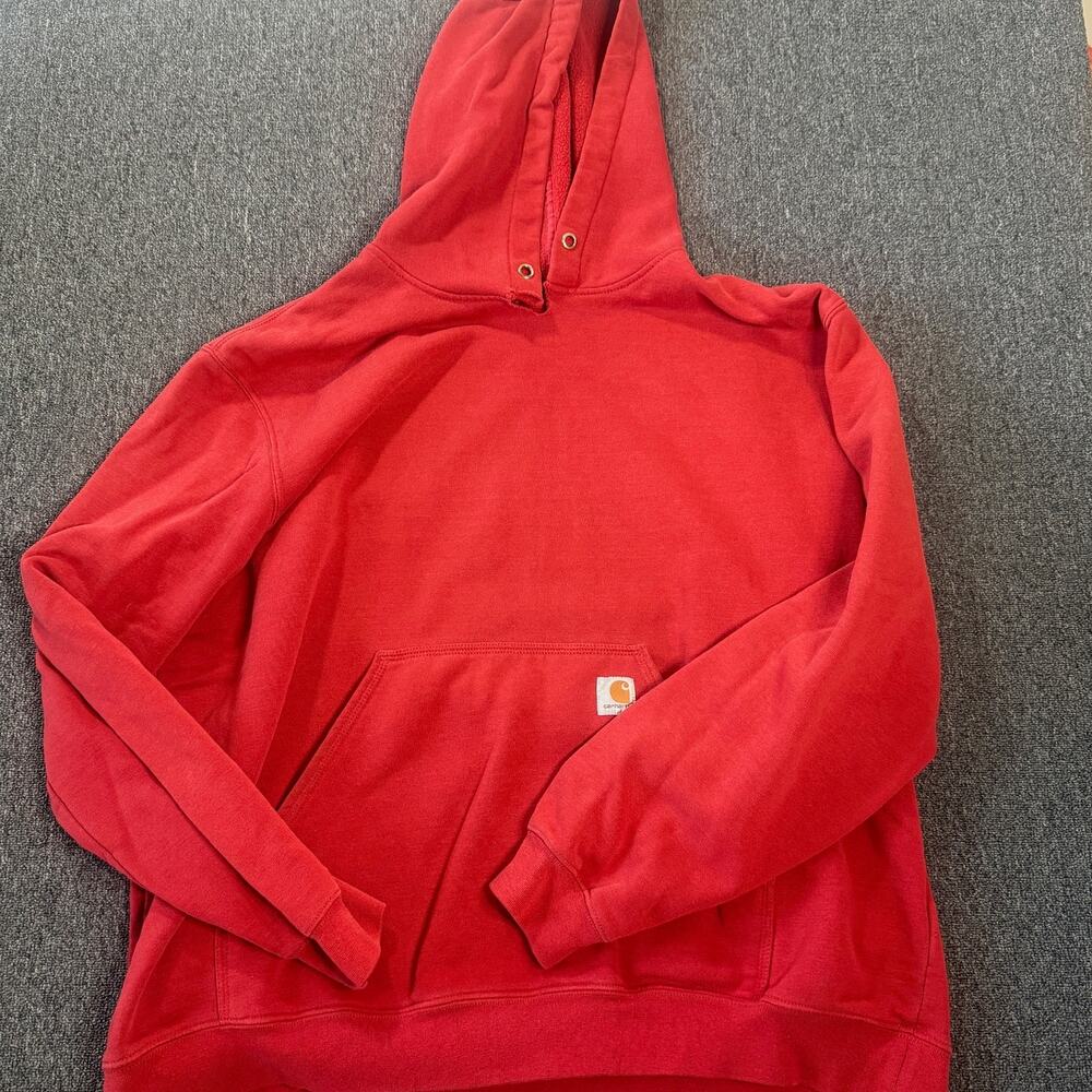 Vintage Y2k Carhartt Workwear Red Outdoor Hoodie Pullover Sweatshirt Men's XXL
